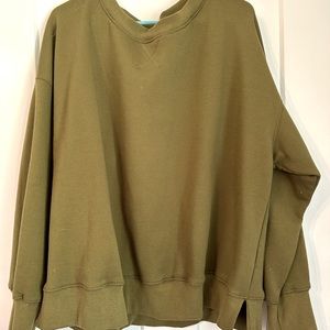 ChicSoul 3XL Olive Green Crew Neck Sweatshirt